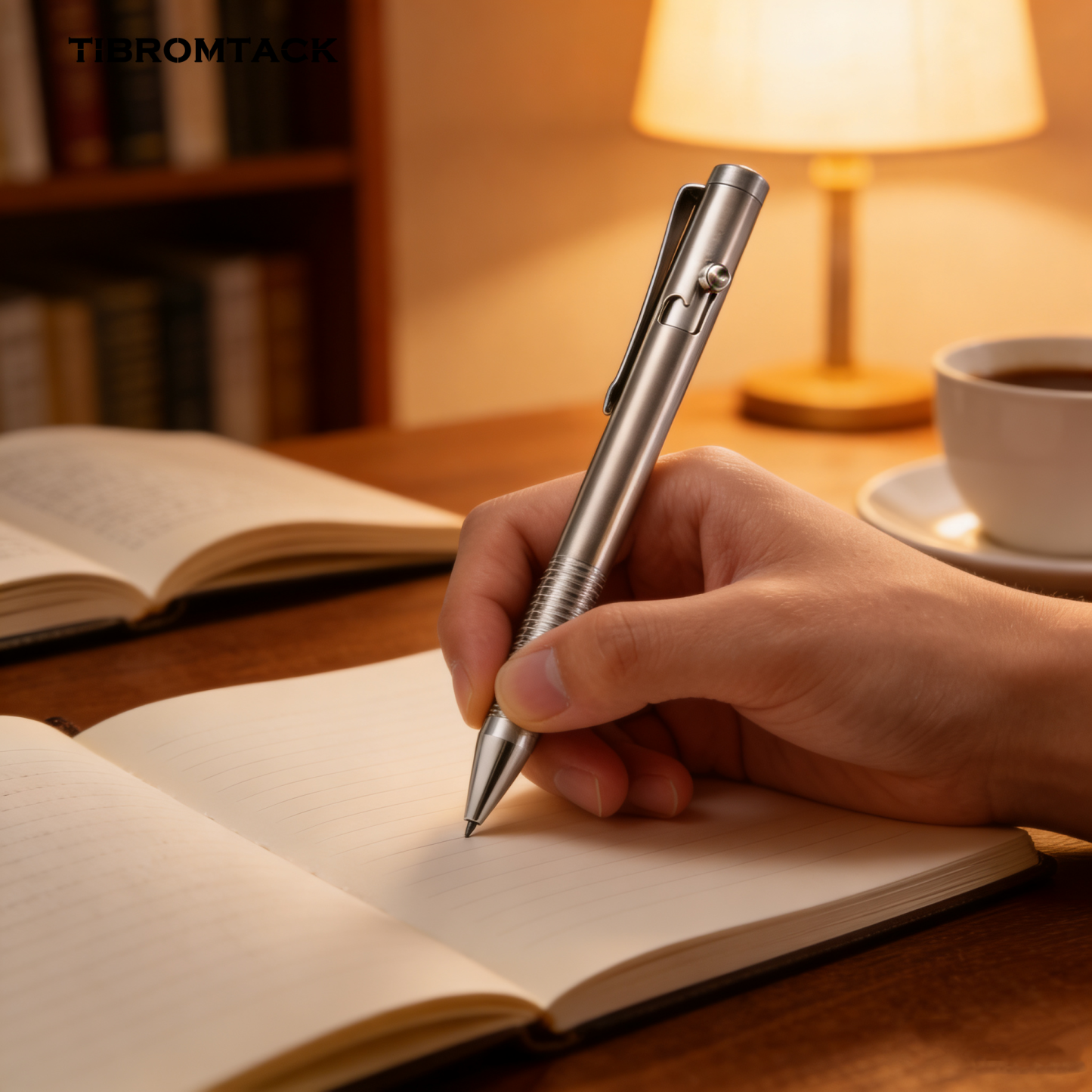 TIBROMTACK Pure Titanium Bolt Action Pen - 12cm Lightweight 21.5g Metal Alloy Writing Instrument | Steel-Strength Tactical Pen for Signing, Calligraphy & Daily Use