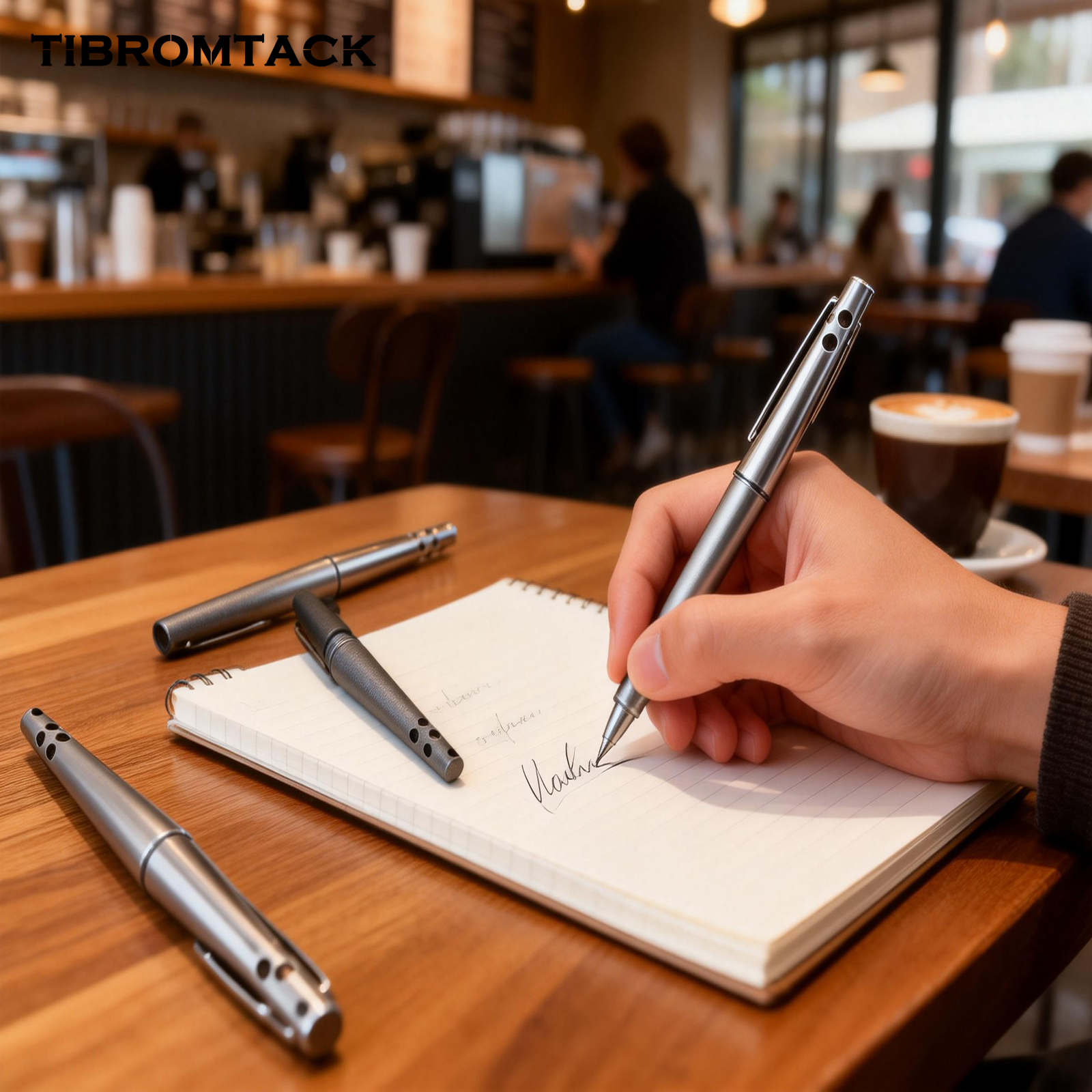 TIBROMTACK Titanium Tactical Pen, Grade 5 Titanium Alloy EDC Pen, Self Defense Pen for Men Women, Lightweight Portable Everyday Carry Writing Pen with Smooth Ink Flow