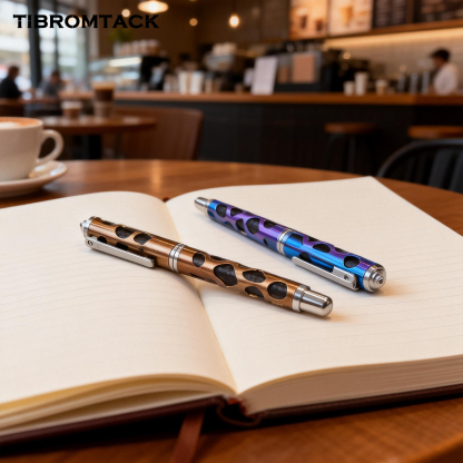 TIBROMTACK Gr5 Titanium Alloy Tactical Pen, EDC Survival Self Defense Tool with Tungsten Steel Tip, Window Breaker, 5.16×0.39 In/31.5g, Smooth Writing