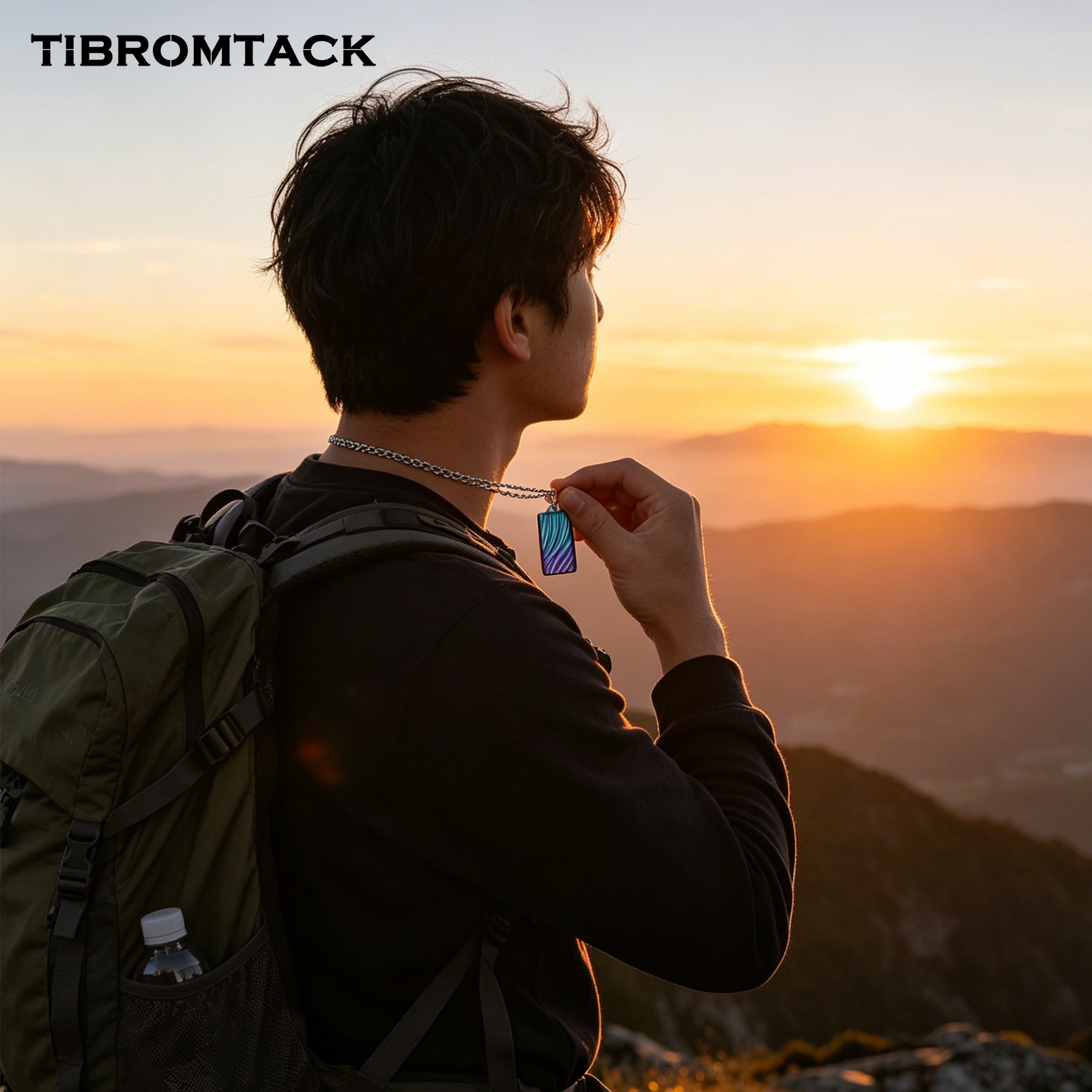 TIBROMTACK Gr5 Titanium Double Tube Whistle, Lightweight Emergency Survival Whistle for Hiking Camping, Rustproof Titanium Alloy Whistle for Adults, Dog Training & Outdoor EDC