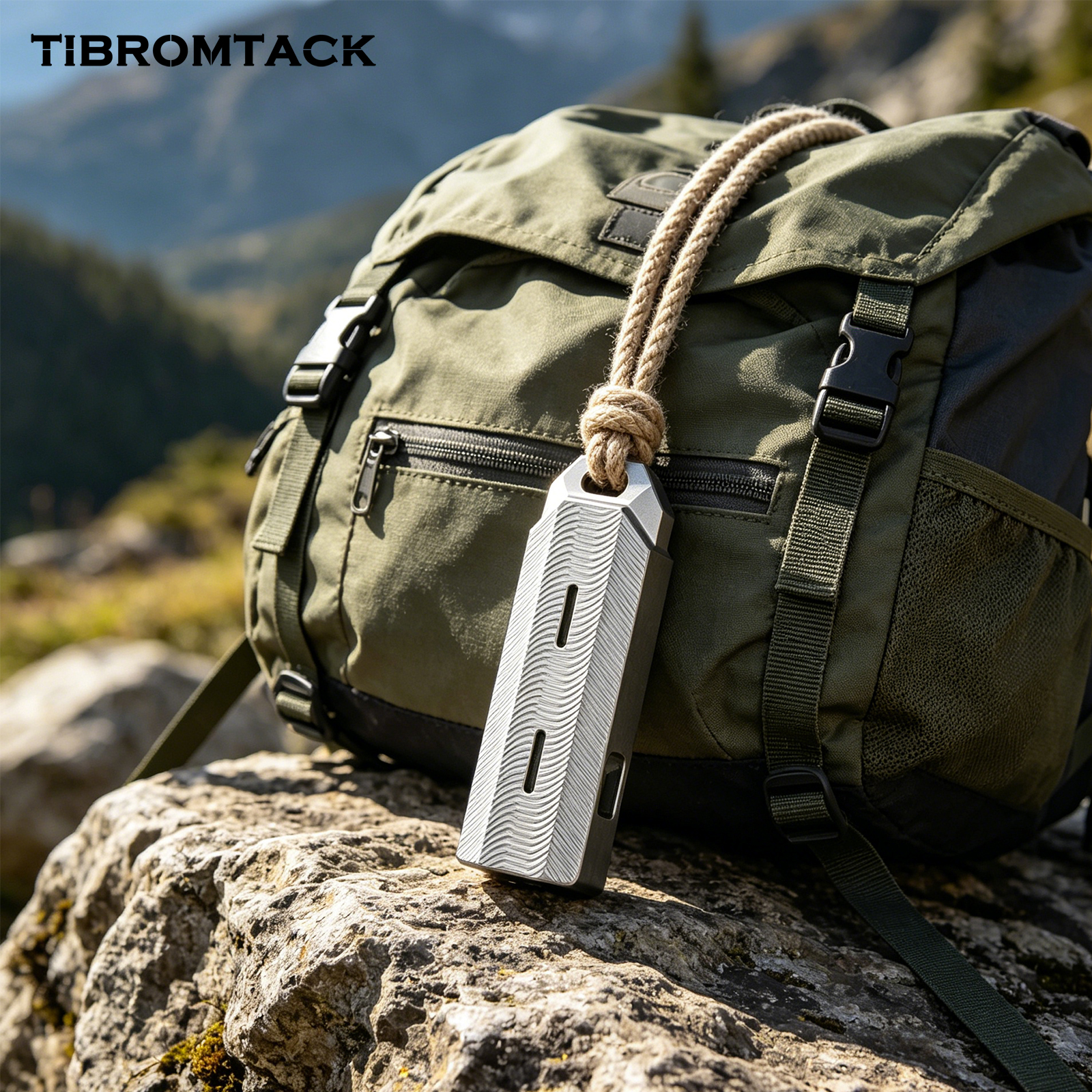 TIBROMTACK Gr5 Titanium Dual Tube Whistle, Loud Emergency Survival Whistle, Lightweight Safe Whistle for Adults Emergency, Dog Training, Hiking & Camping