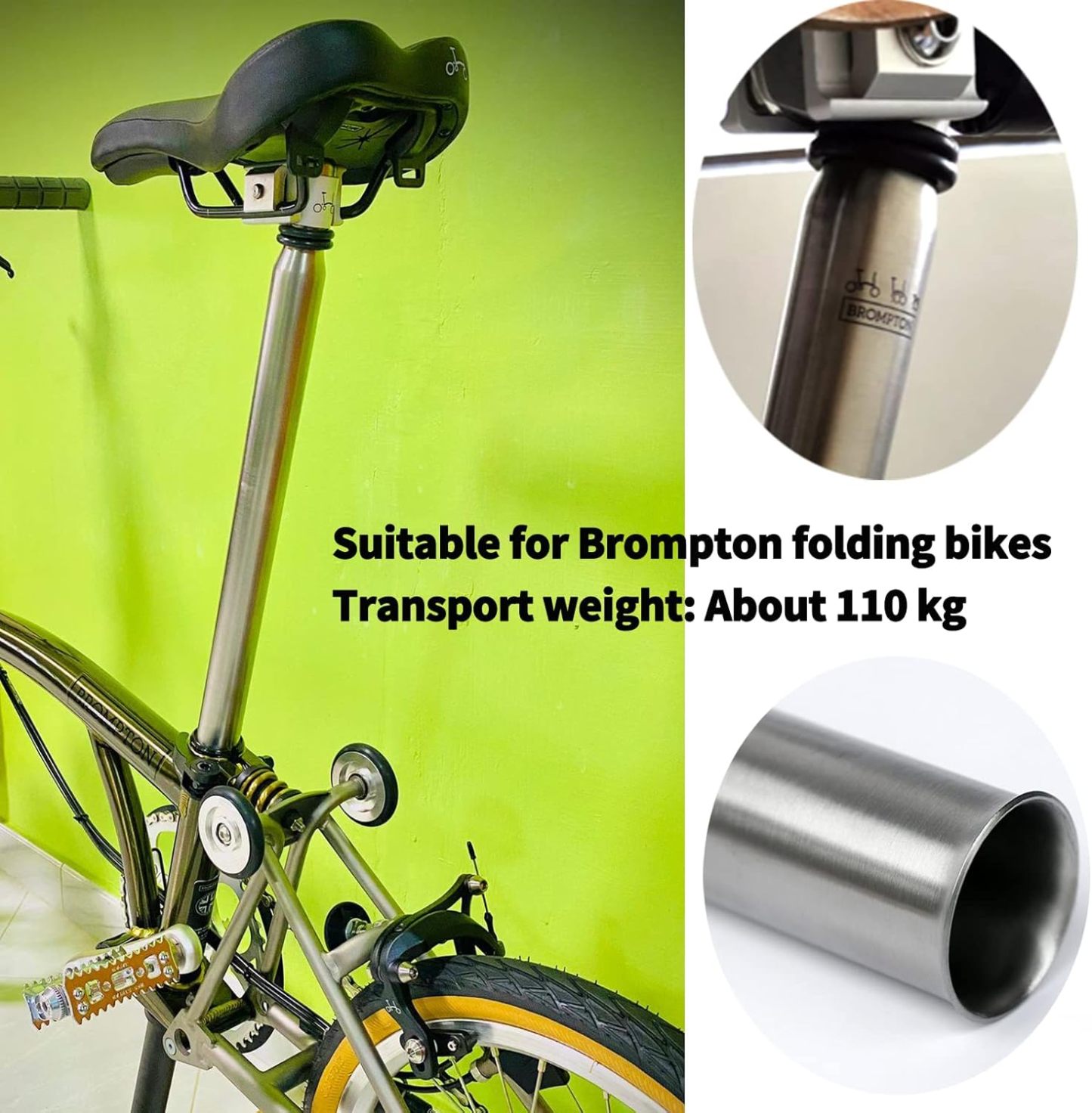 Titanium Seatpost for Brompton Folding Bike Ultralight Ti Upgrade Bicycle Seat Tube Post Flared Diameter 