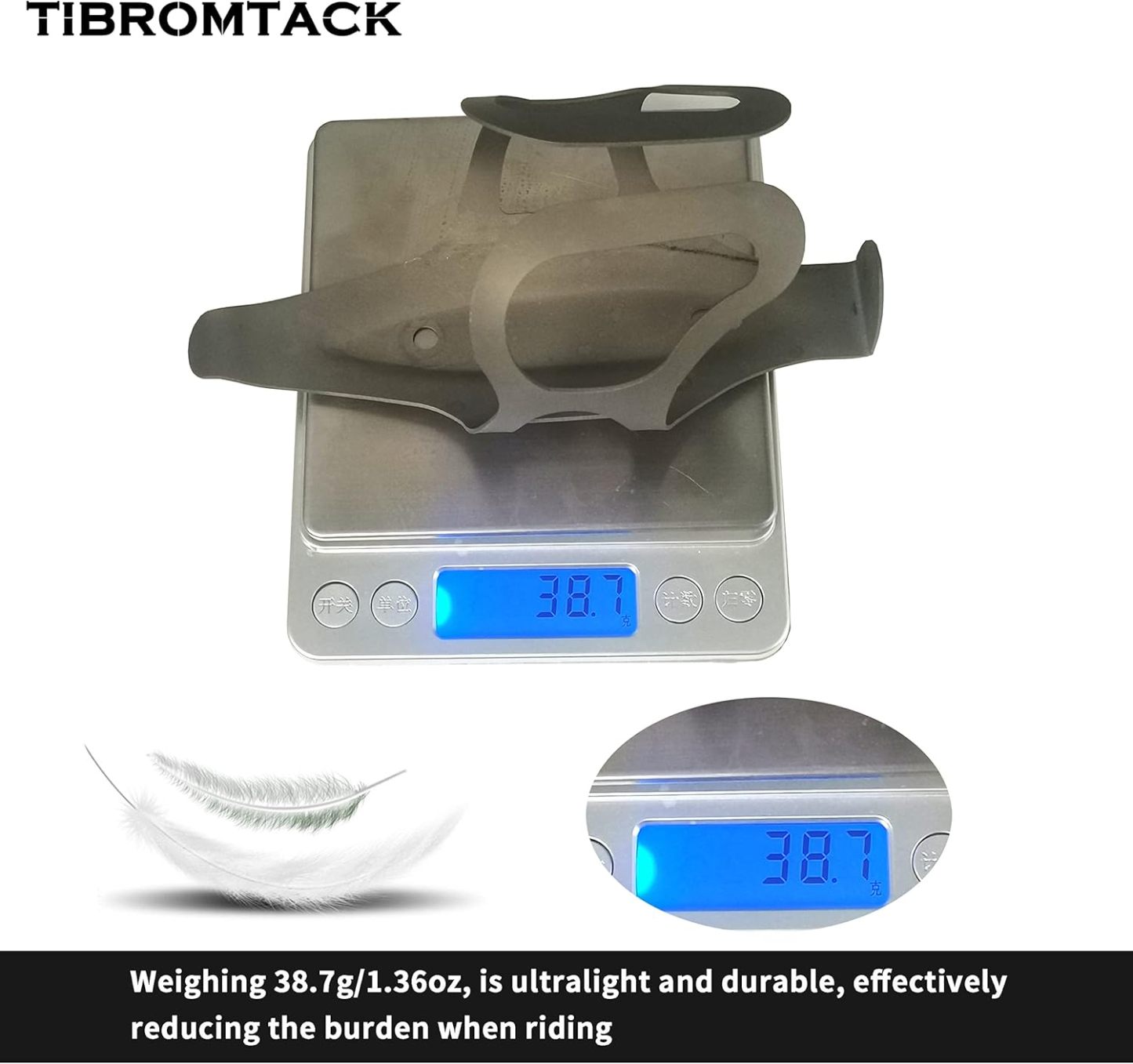 Water Bottle Cage, Gr5 Titanium Bike Water Bottle Holder, Lightweight and Strong Bicycle Sport Water Cage with Secure Retention System,for Road Bike and Mountain Bicycle/MTB