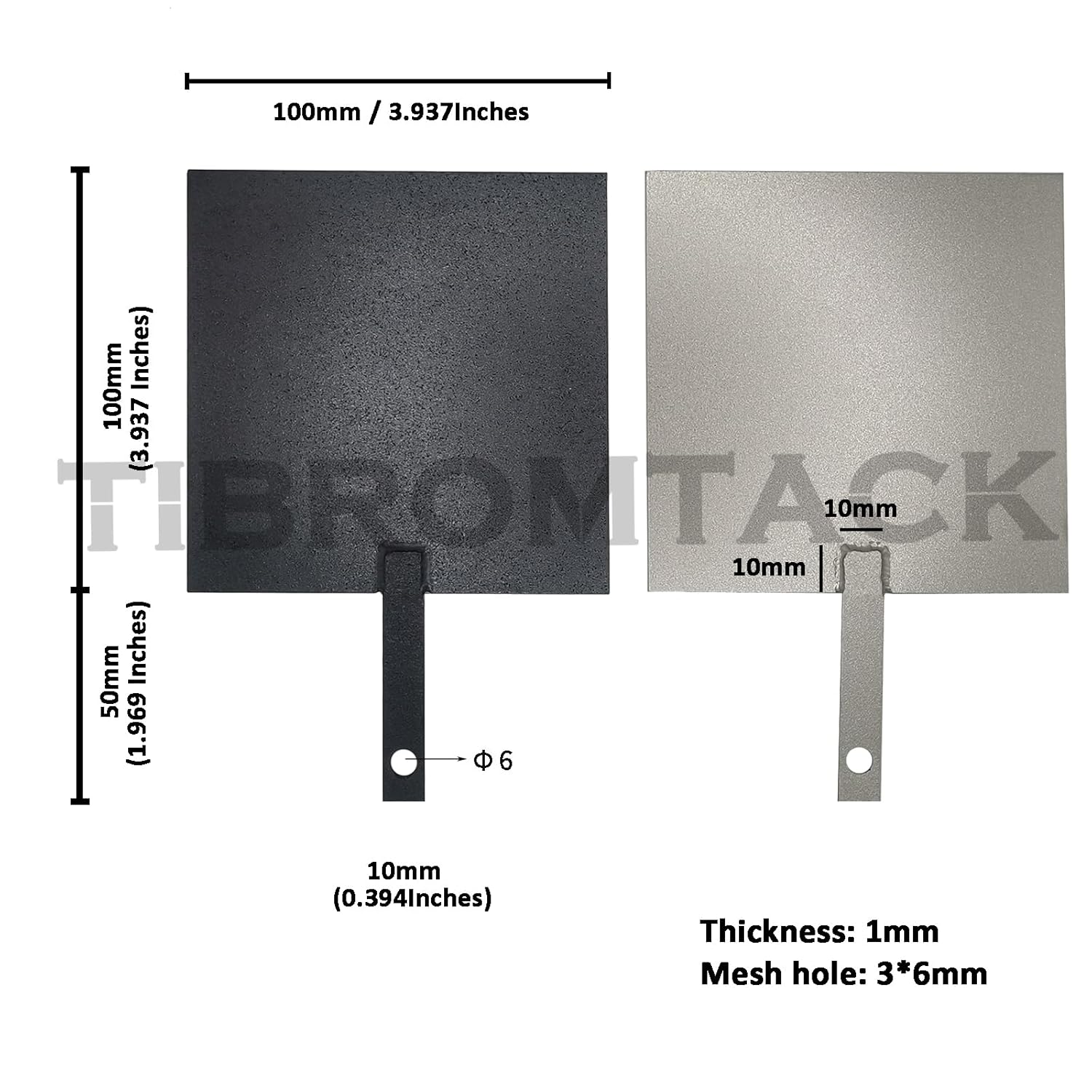 Titanium Electrodes 2PCS for Electrochemical Application, Titanium Anode Plate with MMO Ruthenium-Iridium Coating and Cathode Electrolytic Plate without Coating