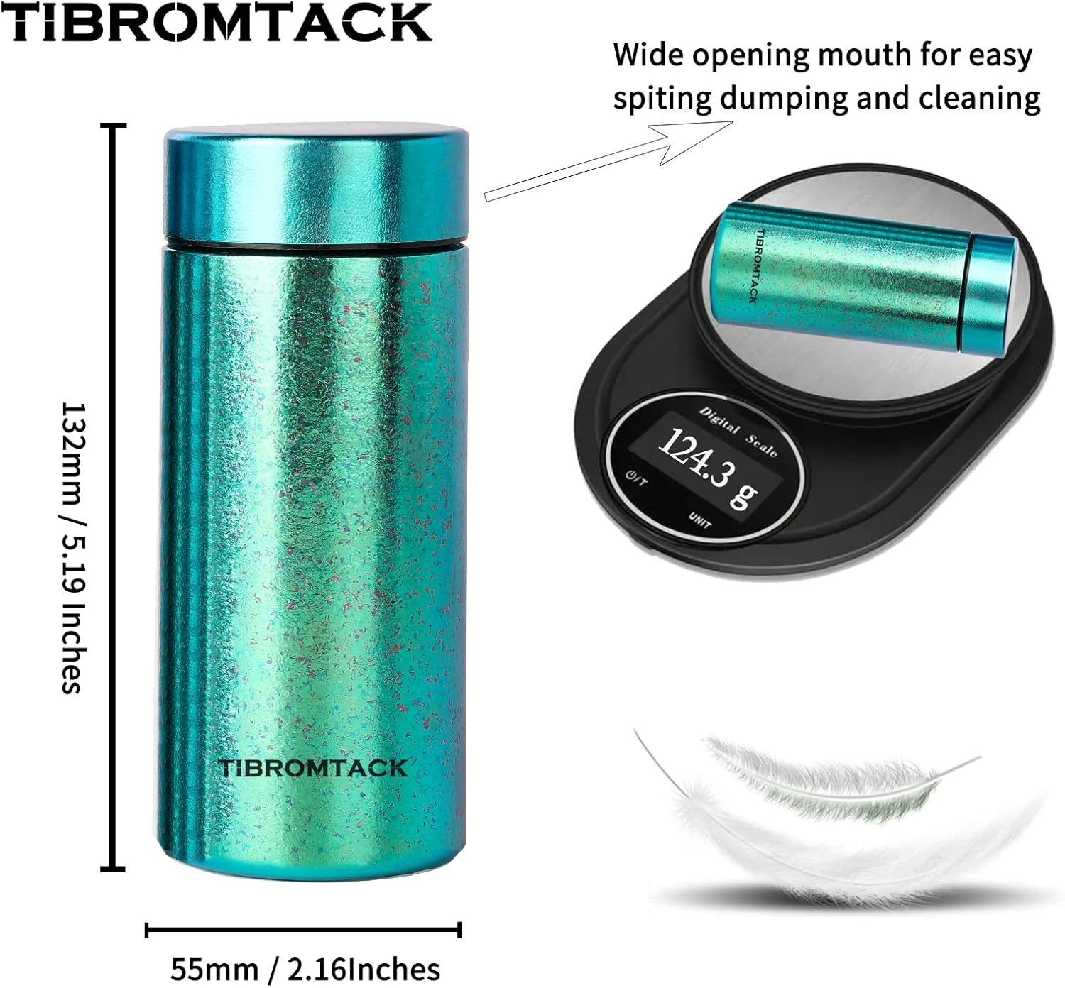 Spit Cup of Titanium, Snuff Bottle, Pocket Spittoon, Leak-Proof for Driving and Traveling, Portable Dip Spit Bottle with Lid, Spittoon for Chewing Tobacco