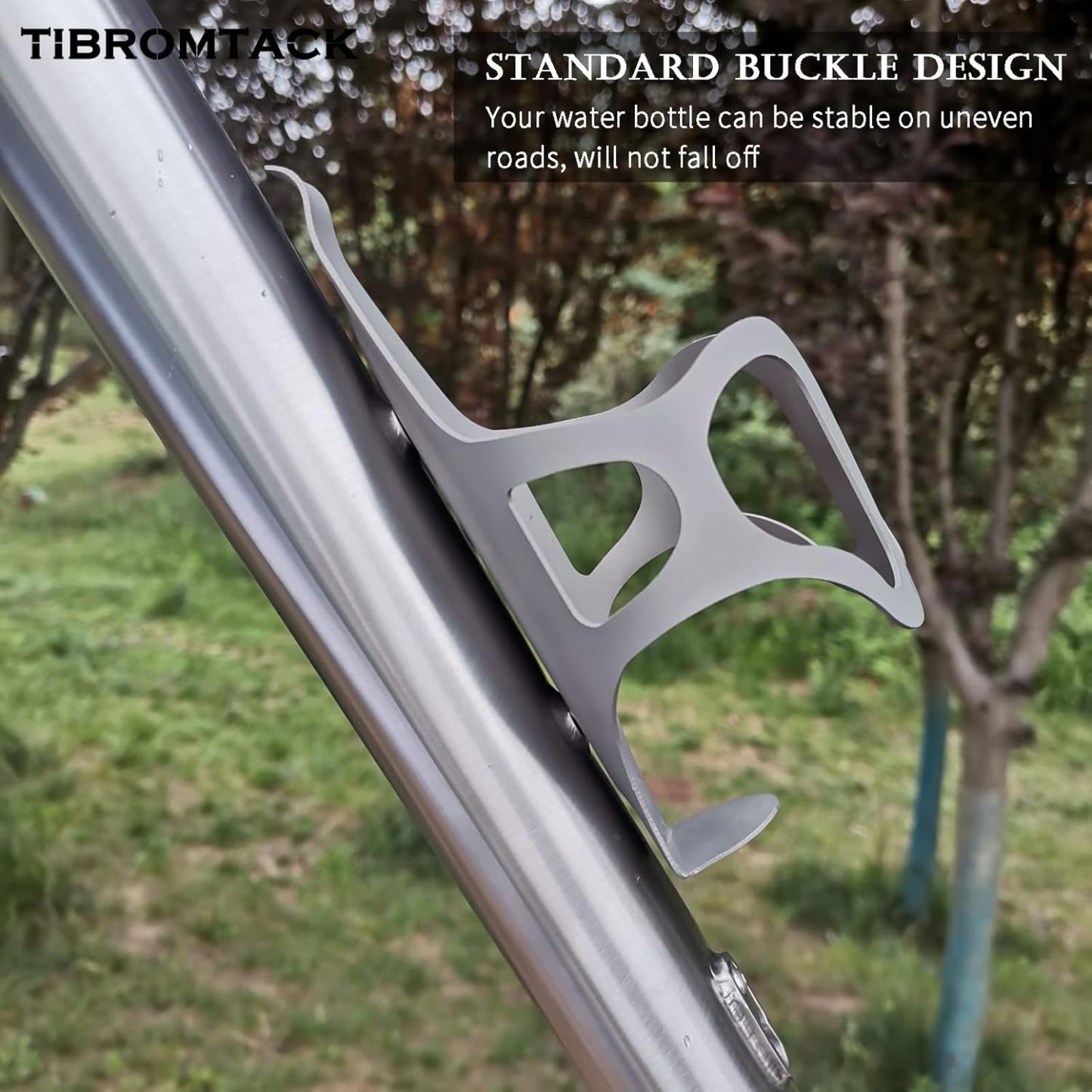 Water Bottle Cage, Gr5 Titanium Bike Water Bottle Holder, Lightweight and Strong Bicycle Sport Water Cage with Secure Retention System,for Road Bike and Mountain Bicycle/MTB