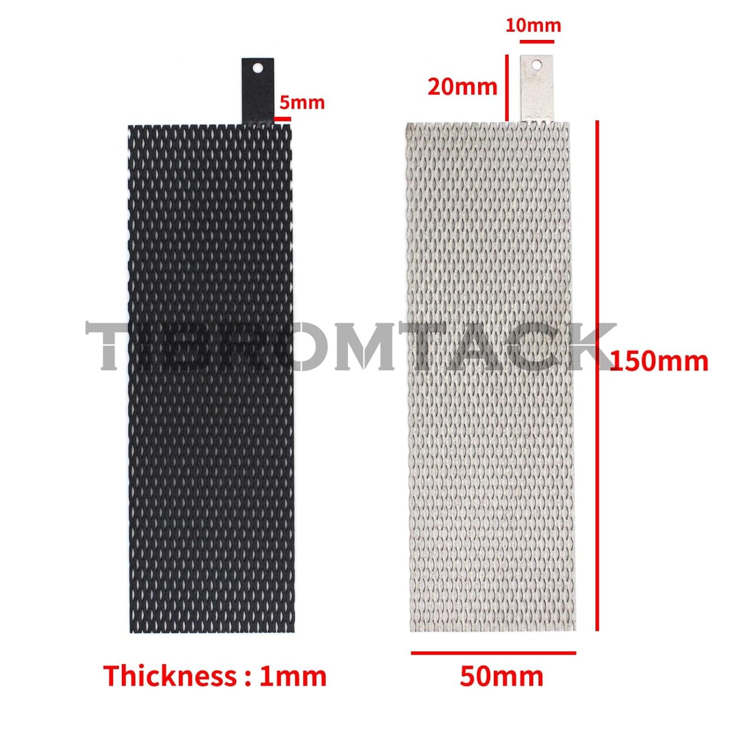 2PCS Electrodes, Titanium Anode Mesh with MMO Ruthenium-Iridium Coating and Cathode Electrolytic Mesh