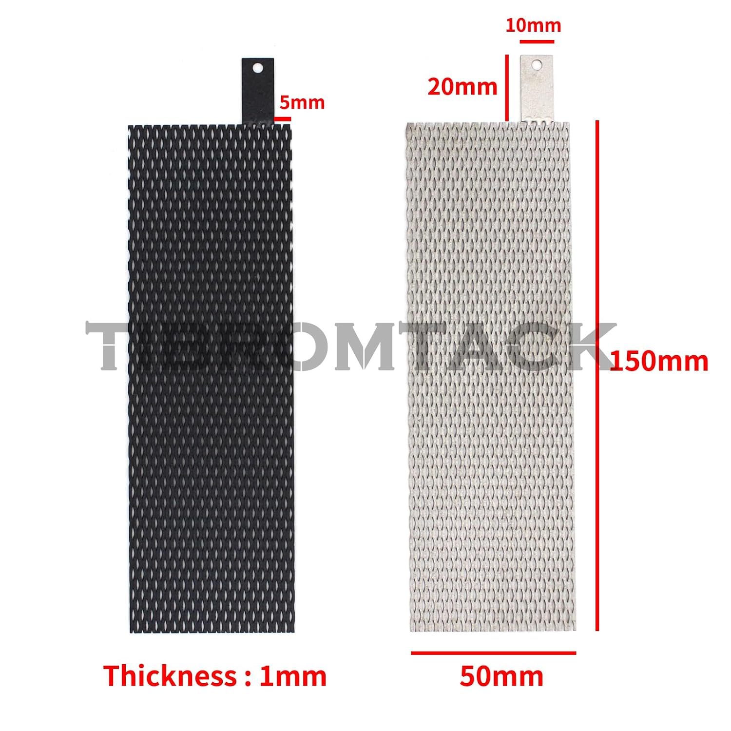 2PCS Electrodes, Titanium Anode Mesh with MMO Ruthenium-Iridium Coating and Cathode Electrolytic Mesh