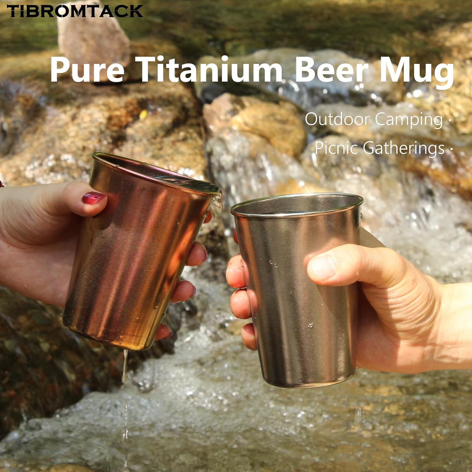 Pure Titanium Cup 350ml/12.31fl oz - Lightweight Metal Cups for Drinking, Camping Cups for Outdoor Picnic, Hiking & Daily Use 