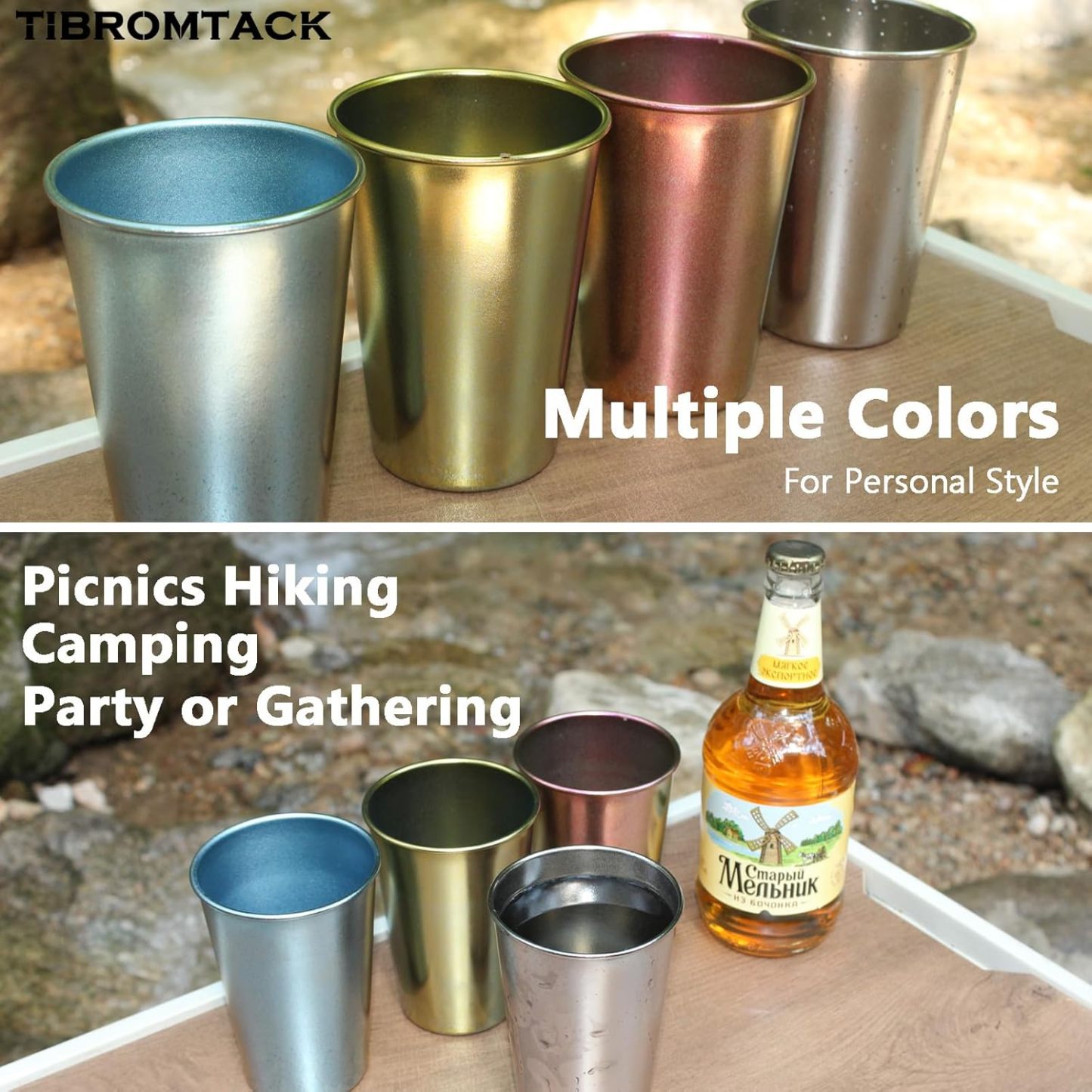 Pure Titanium Cup 350ml/12.31fl oz - Lightweight Metal Cups for Drinking, Camping Cups for Outdoor Picnic, Hiking & Daily Use 