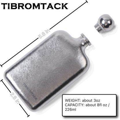 TIBROMTACK 8oz Hip Flask for Men&Women-Titanium Pocket Liquor Flask for Camping - Decorative Bling Gifts for Wedding Party