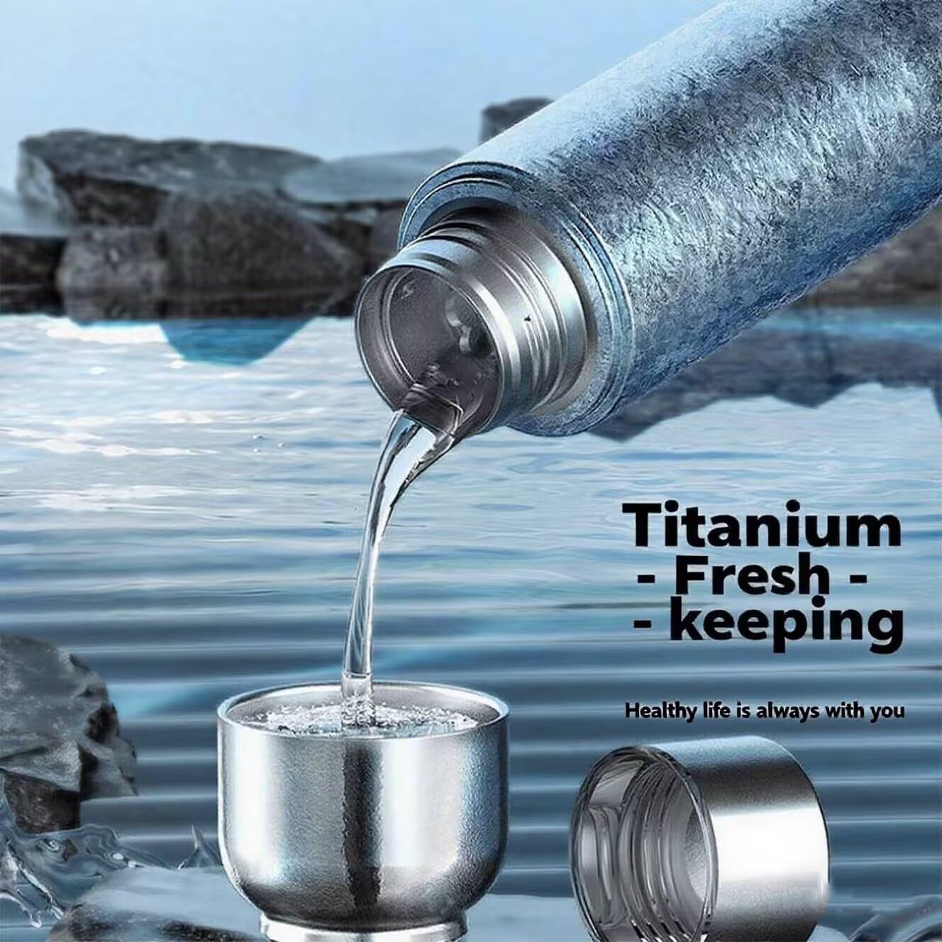 Pure Titanium Vacuum Flask - 420ML Perfect Capacity, Long-lasting Heat & Cold Retention, Healthy & Safe, Lightweight & Durable, Ideal for Outdoor Activities and Daily Commuting