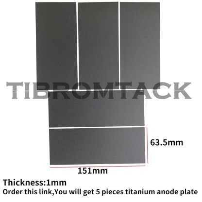 TIBROMTACK 5 Pcs MMO Titanium Anode Plate with Ruthenium Coating for Hydrogen Production Machines,Swimming Pool Cleaning,Fruit and Vegetable Machines