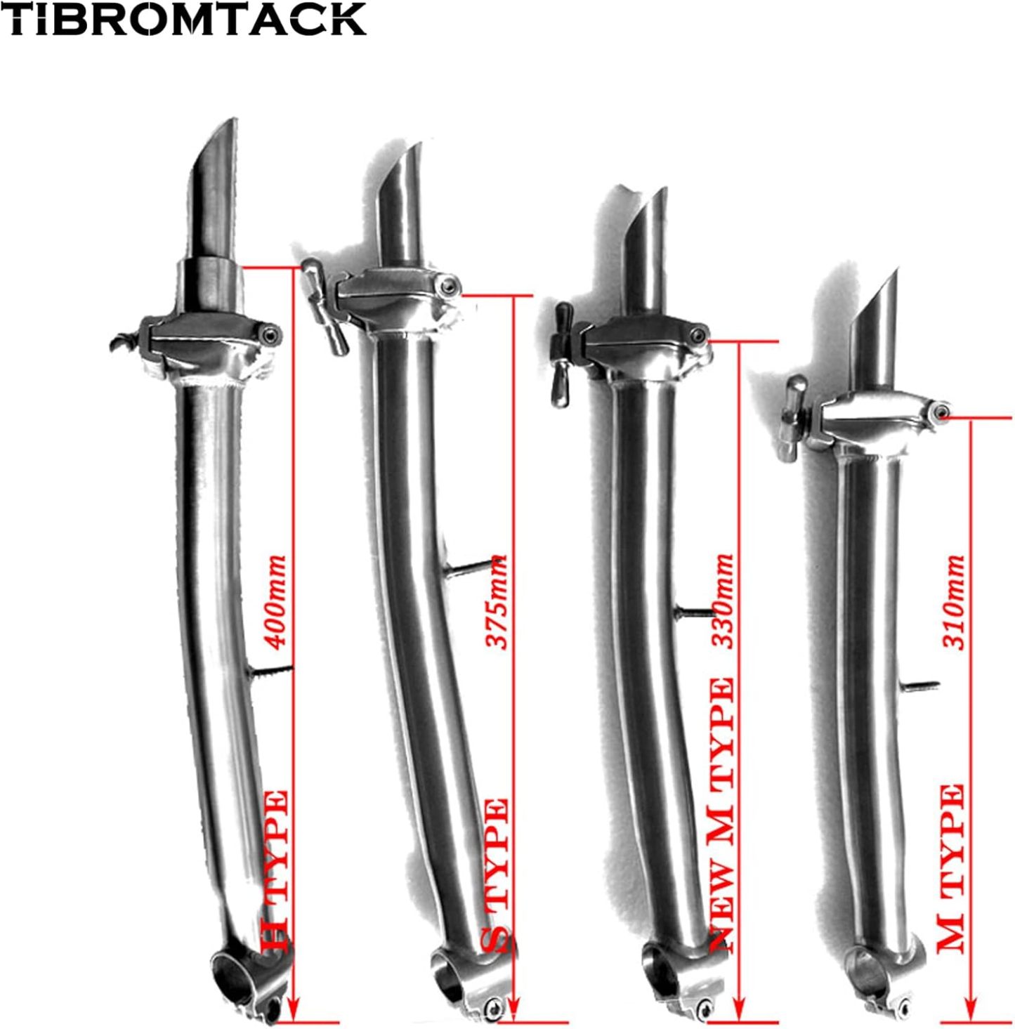 TIBROMTACK Titanium Stem Post Compatible for Brompton Bike Head Tube S/M/NM/H/P Type Foldable Superlight Handle Post