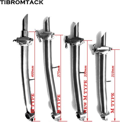 TIBROMTACK Titanium Stem Post Compatible for Brompton Bike Head Tube S/M/NM/H/P Type Foldable Superlight Handle Post