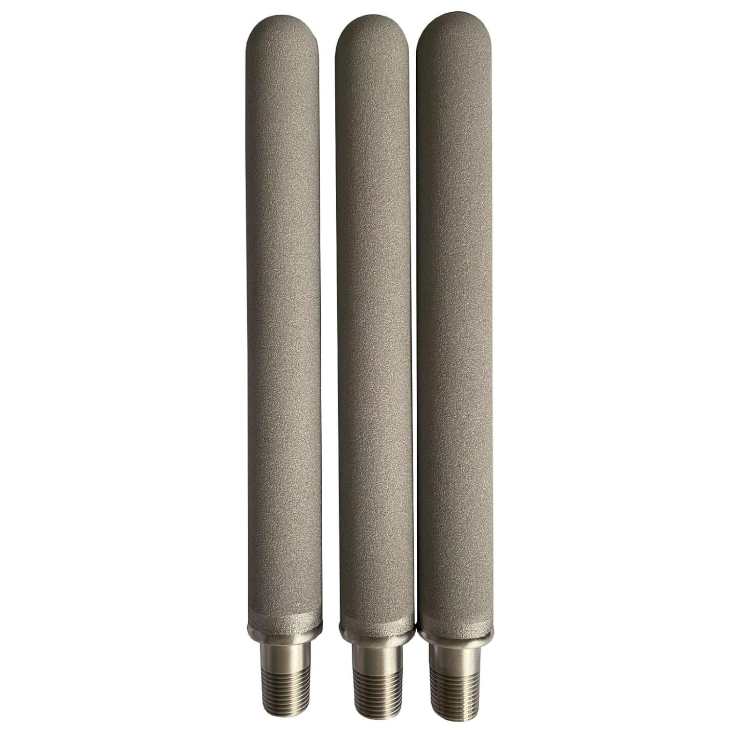 Microporous Titanium Filter Tubes, 3 Pieces of Metal Titanium Rod Steam Filter Cartridges, Titanium Metal Sintered Filter Cartridge Dia25mm*228mm