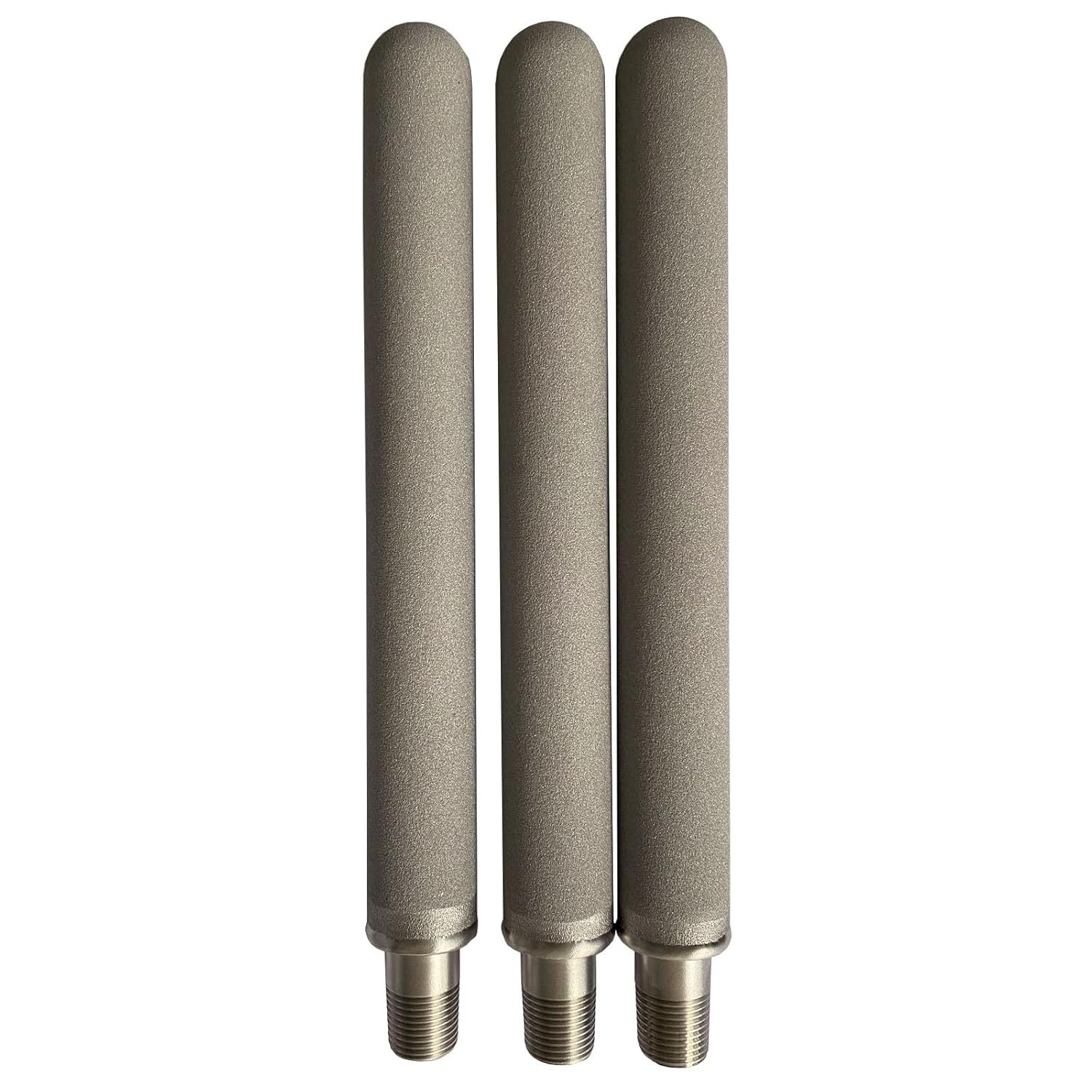 Microporous Titanium Filter Tubes, 3 Pieces of Metal Titanium Rod Steam Filter Cartridges, Titanium Metal Sintered Filter Cartridge Dia25mm*228mm
