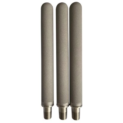 Microporous Titanium Filter Tubes, 3 Pieces of Metal Titanium Rod Steam Filter Cartridges, Titanium Metal Sintered Filter Cartridge Dia25mm*228mm