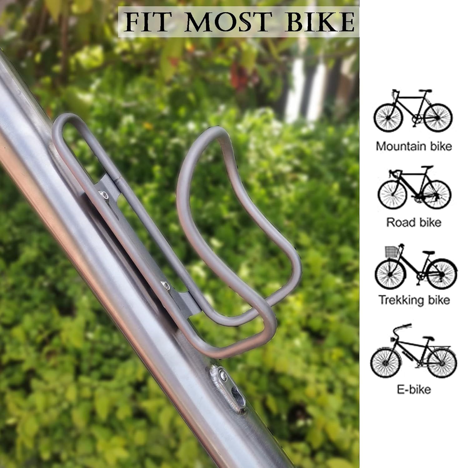 Bike Water Bottle Cage, Titanium Lightweight Bicycle Water Bottle Holder for Outdoor Cycling, Suitable for BMX, Road, MTB Mountain Bike