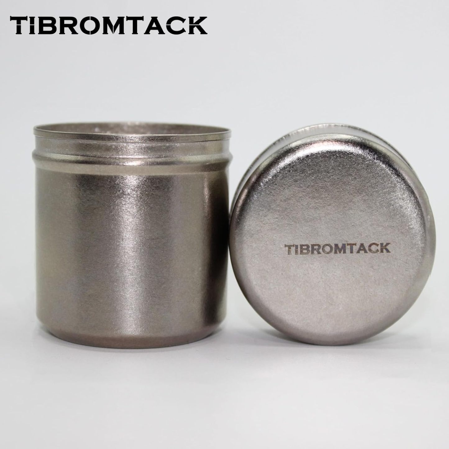 TIBROMTACK Titanium Canister for Tea with Lid, Airtight Waterproof Small Tin Can Box, Multi-Purpose Container for Tea Coffee Spices and More