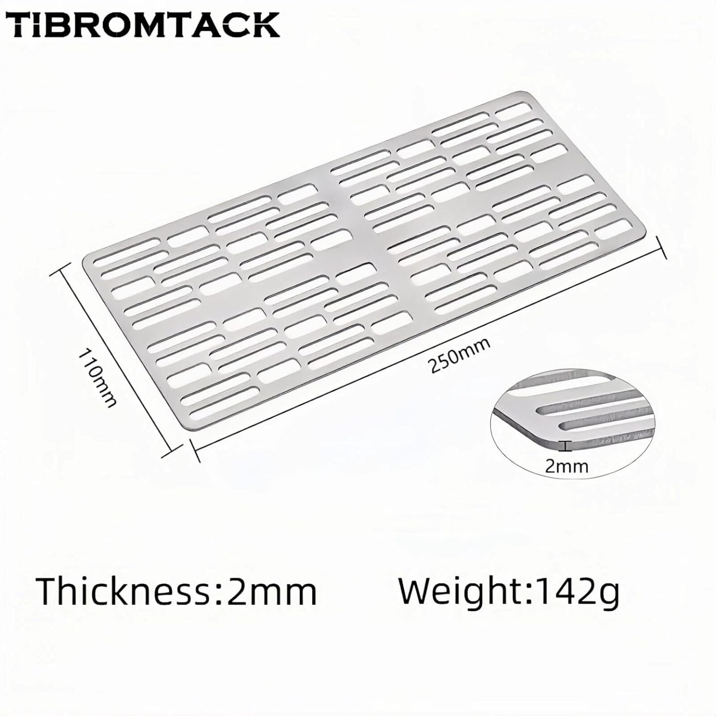 TIBROMTACK Titanium Grill Plate Ultralight Roasting Kitchen Utensils Cooling Rack for Outdoor BBQ Camping Backpacking Picnic on Fire