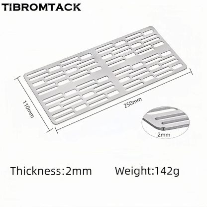 TIBROMTACK Titanium Grill Plate Ultralight Roasting Kitchen Utensils Cooling Rack for Outdoor BBQ Camping Backpacking Picnic on Fire