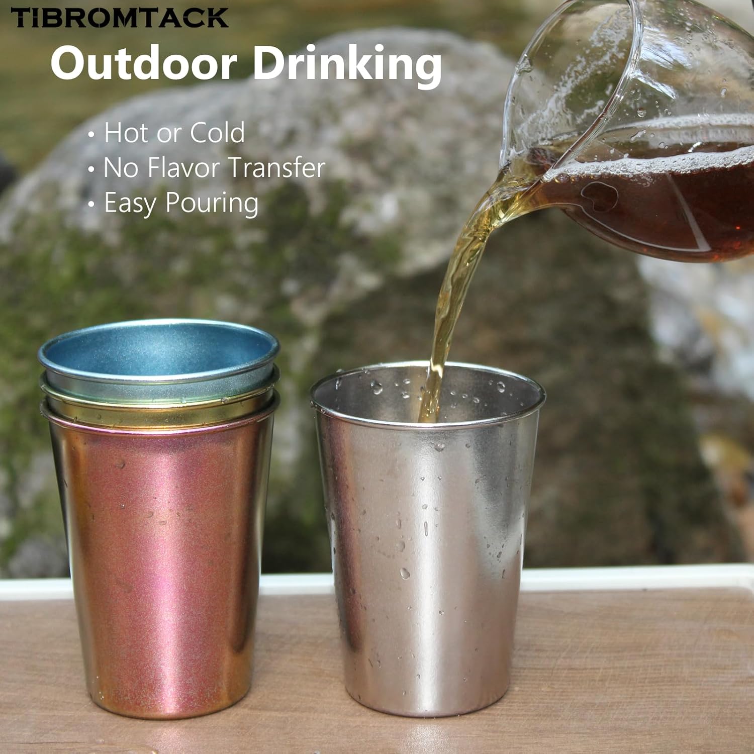 Pure Titanium Cup 350ml/12.31fl oz - Lightweight Metal Cups for Drinking, Camping Cups for Outdoor Picnic, Hiking & Daily Use 