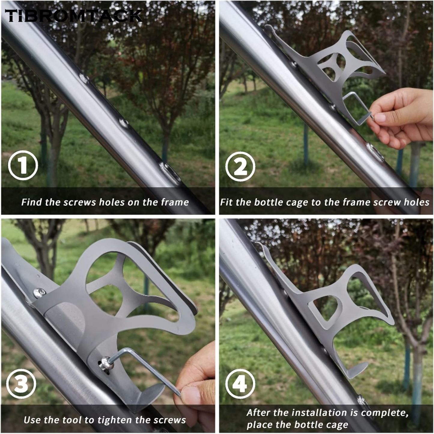 Water Bottle Cage, Gr5 Titanium Bike Water Bottle Holder, Lightweight and Strong Bicycle Sport Water Cage with Secure Retention System,for Road Bike and Mountain Bicycle/MTB