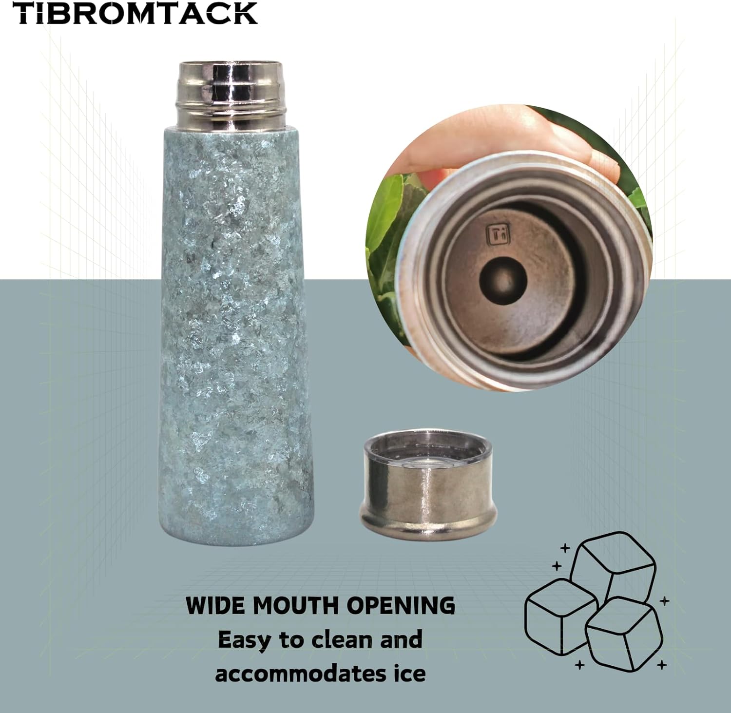 TIBROMTACK Vacuum Insulated Water Bottle| Titanium Insulated Tumbler|Simple Modern Water Bottle | for Hot&Cold Drinks |Double Wall Great for Home Office Car|Natural Health