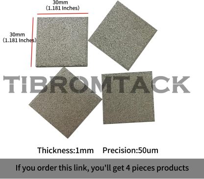 Titanium Microporous Plate, Porous Titanium Plate, Metal Powder Sintered Plate with Gas Homogenization Treatment, 30 * 30 * 1mm, 4 pieces