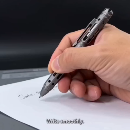 EDC Titanium Bolt Action Pen, Tactical Self Defense Pen with Hollow Design, Lightweight Gr5 Titanium Writing Pen for EDC Everyday Carry (5.43 in × 0.47 in, 1.27oz)