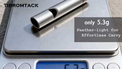 TIBROMTACK Emergency Titanium Whistle, Safety Whistle for Adults, Gr5 Titanium Material, High Strength & Easy to Carry for Outdoor Emergency