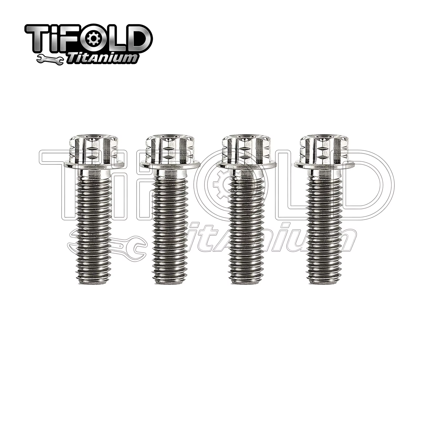TIFOLD 4 pieces M8 titanium alloy screw flange inner and outer plum blossom screw engine pump fork screw