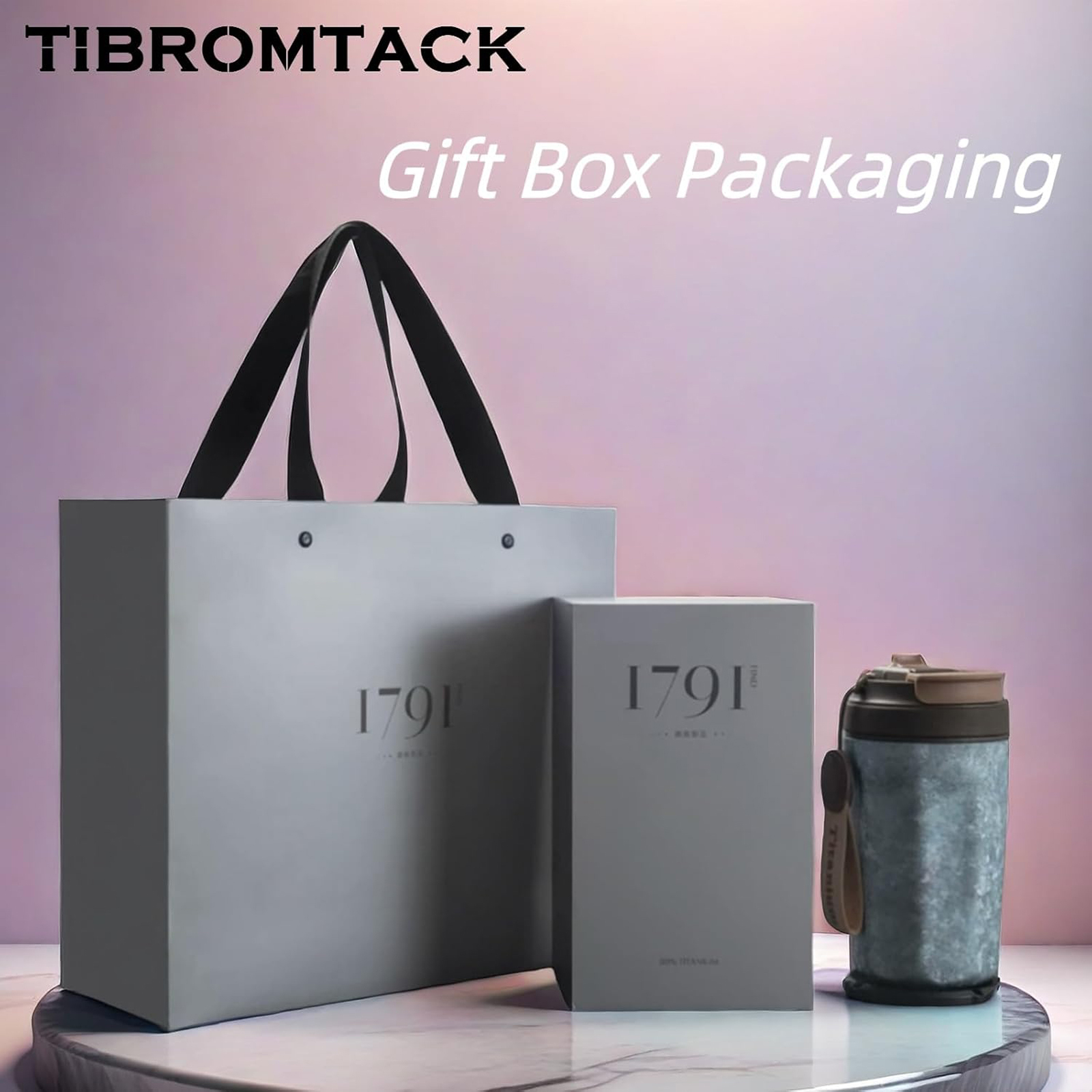 TIBROMTACK 15oz Travel Coffee Mug Titanium Coffee Travel Cup with Lid Leak Proof Small Travel Mug Reusable Portable Coffee Cup Insulated Coffee Tumbler for Hot and Cold Drinks