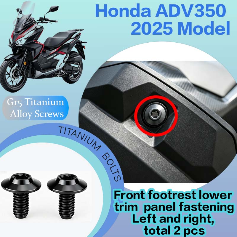 TIFOLD Full‑Vehicle Titanium Alloy Modification Screws for Honda ADV350 Motorcycle, 2025 Model