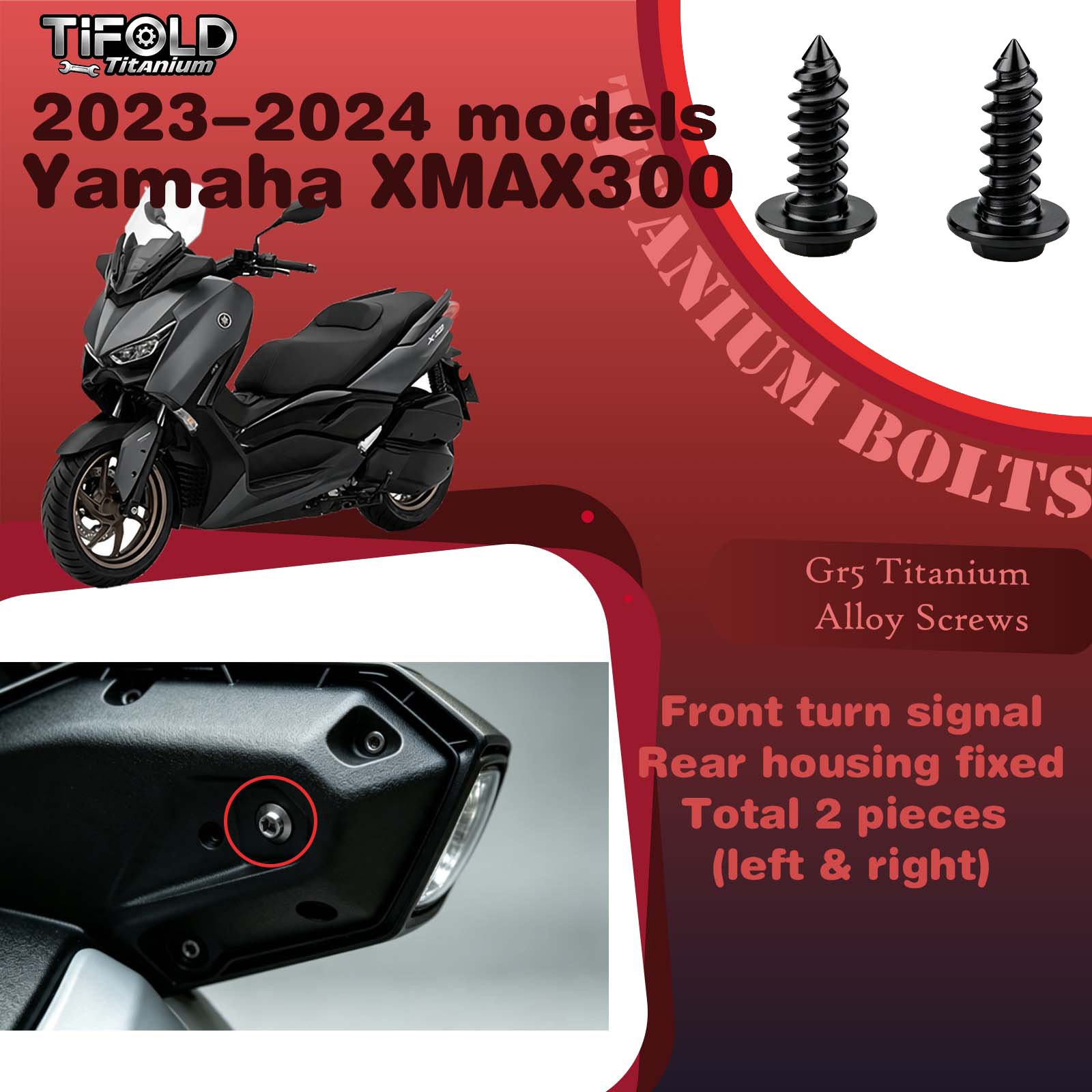 Titanium Alloy Screws for Modification, Fit for YAMAHA XMAX 300 23‑24 Mdels Motorcycle