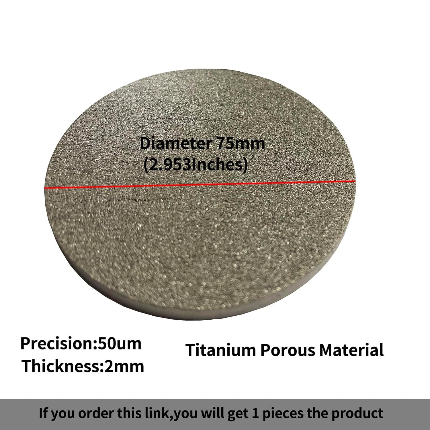 1 Pc Round Titanium Powder Sintered Plates Gas Distribution Conditioning System Air Stratification Filter Porous Titanium Plate 50μm