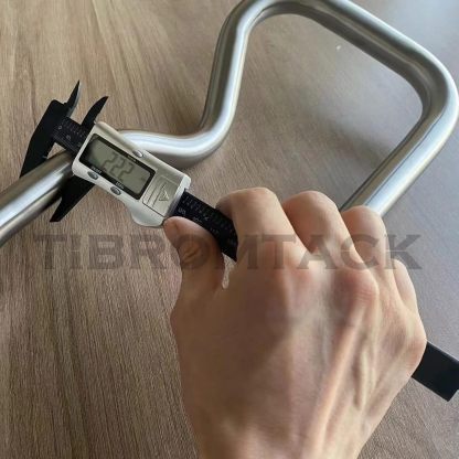 Titanium Bicycle Butterfly Handlebars, Natural Titanium color, Made of Ti Gr9 Alloy, Suitable for Mountain Bike/MTB, Road Bike, Touring Bikes(φ22.2mm)