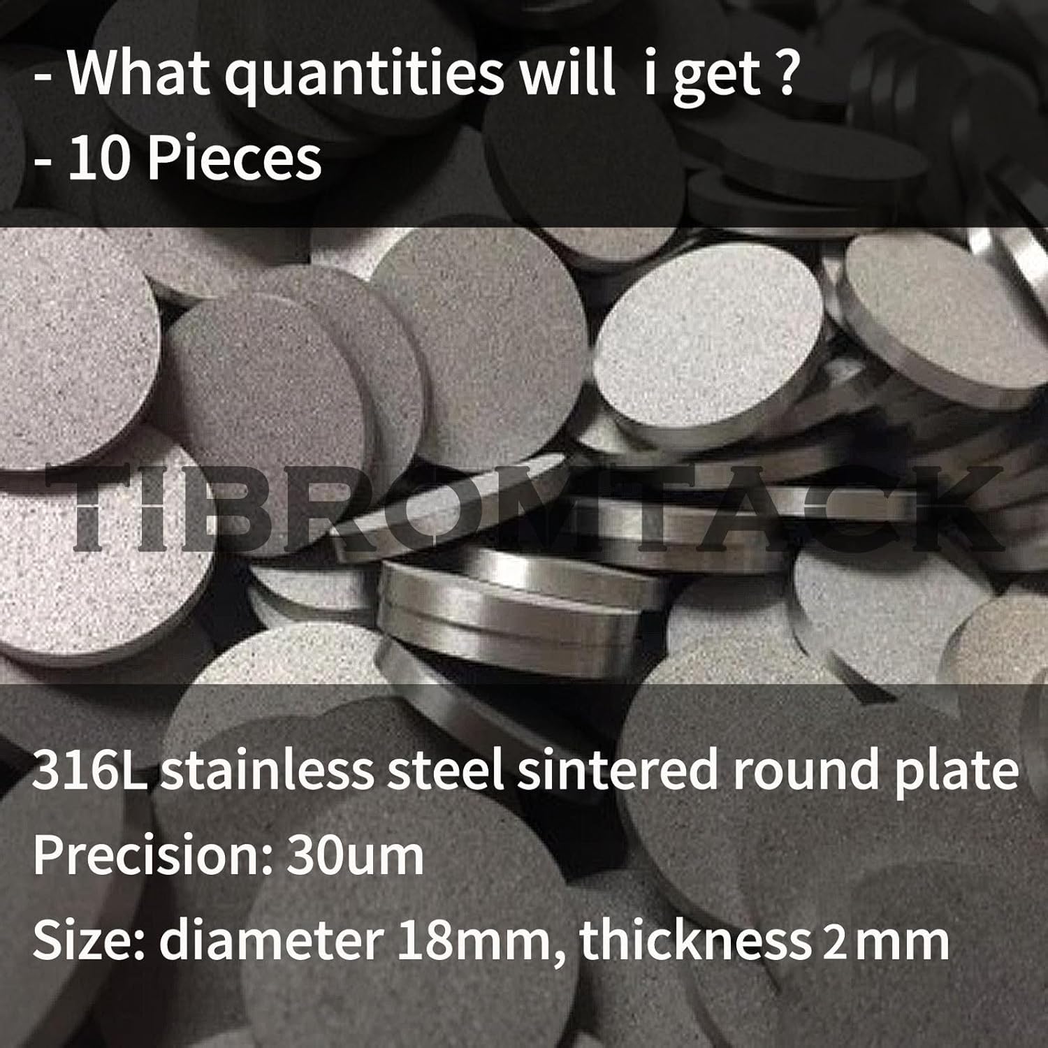 Stainless Steel Powder Particles Sintered Round Plate,10pc, Microporous Stainless Steel Filter Disc, The Surface Particles are Not Easy to Fall Off,Precision 30μm,Diameter 18mm,Thickness 2mm
