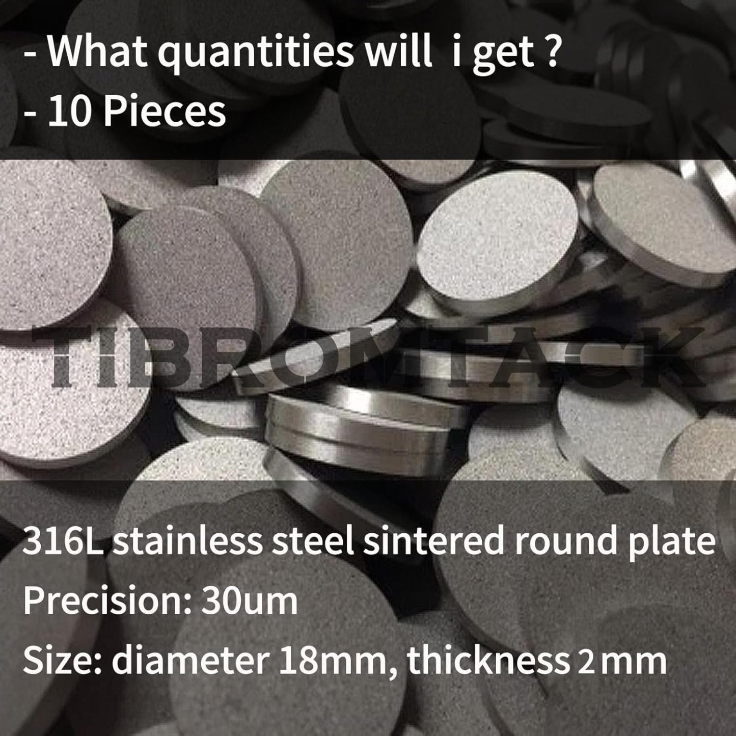 Stainless Steel Powder Particles Sintered Round Plate,10pc, Microporous Stainless Steel Filter Disc, The Surface Particles are Not Easy to Fall Off,Precision 30μm,Diameter 18mm,Thickness 2mm