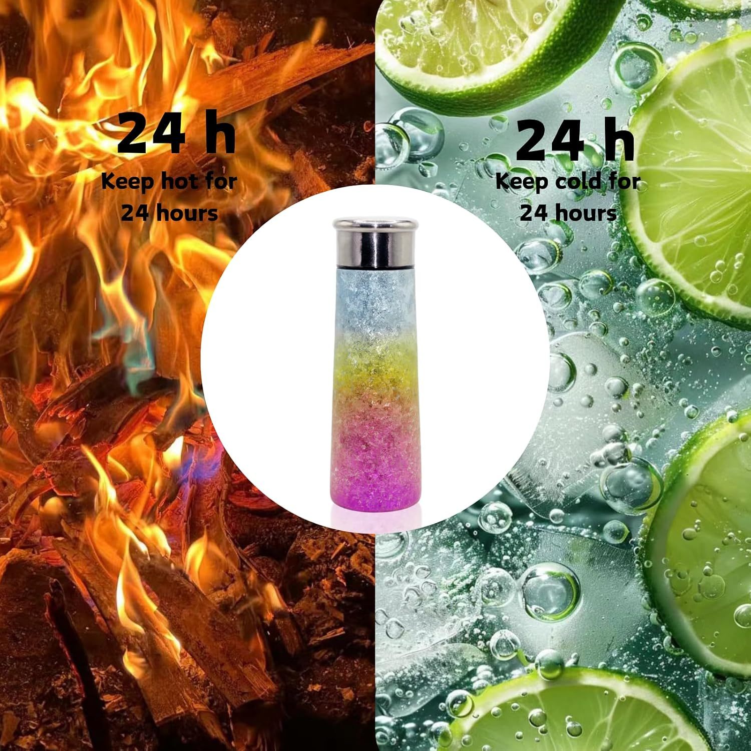 TIBROMTACK Vacuum Insulated Water Bottle| Titanium Insulated Tumbler|Simple Modern Water Bottle | for Hot&Cold Drinks |Double Wall Great for Home Office Car|Natural Health