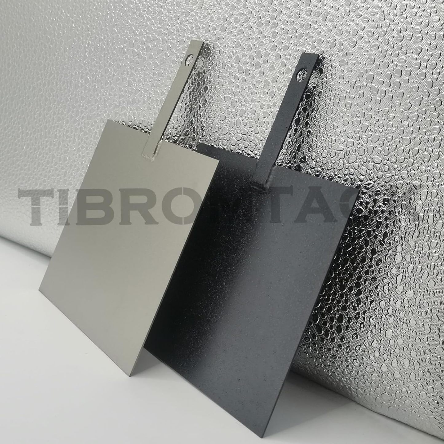 Titanium Electrodes 2PCS for Electrochemical Application, Titanium Anode Plate with MMO Ruthenium-Iridium Coating and Cathode Electrolytic Plate without Coating
