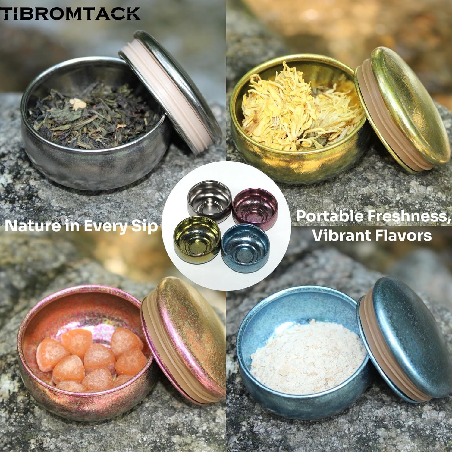 Premium Pure Titanium Mini Tea Tin Canister, Airtight Tea Container, Lightweight and Durable, Suitable for Loose Leaf Tea, Spices, Herbs - Ideal for Travel and Home Use​ 