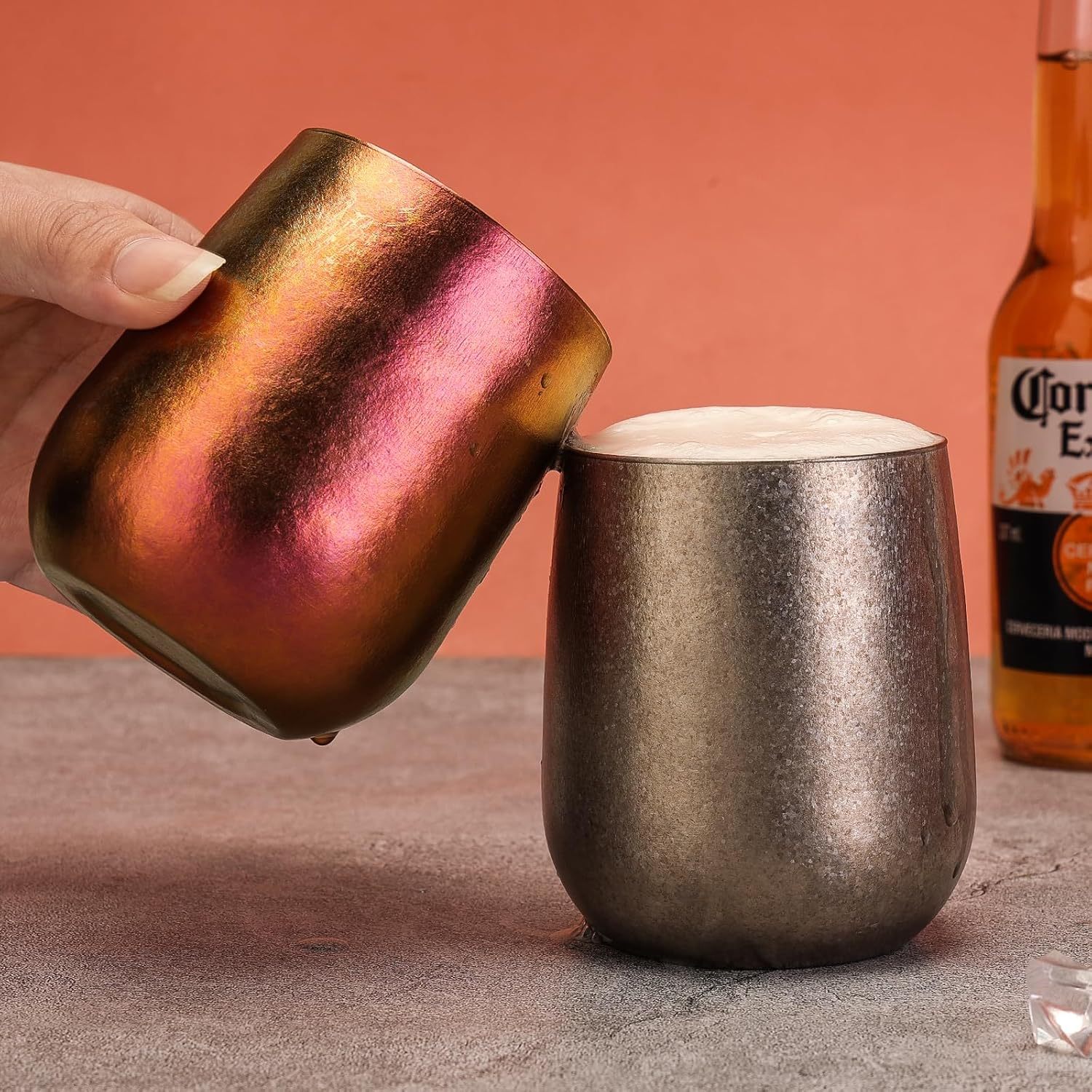 TIBROMTACK Gr1 Titanium Goose Egg Cup - Reusable, Insulated & Portable, Suitable for Juice, Coffee, Ideal for Home, Bar & Parties, Lightweight