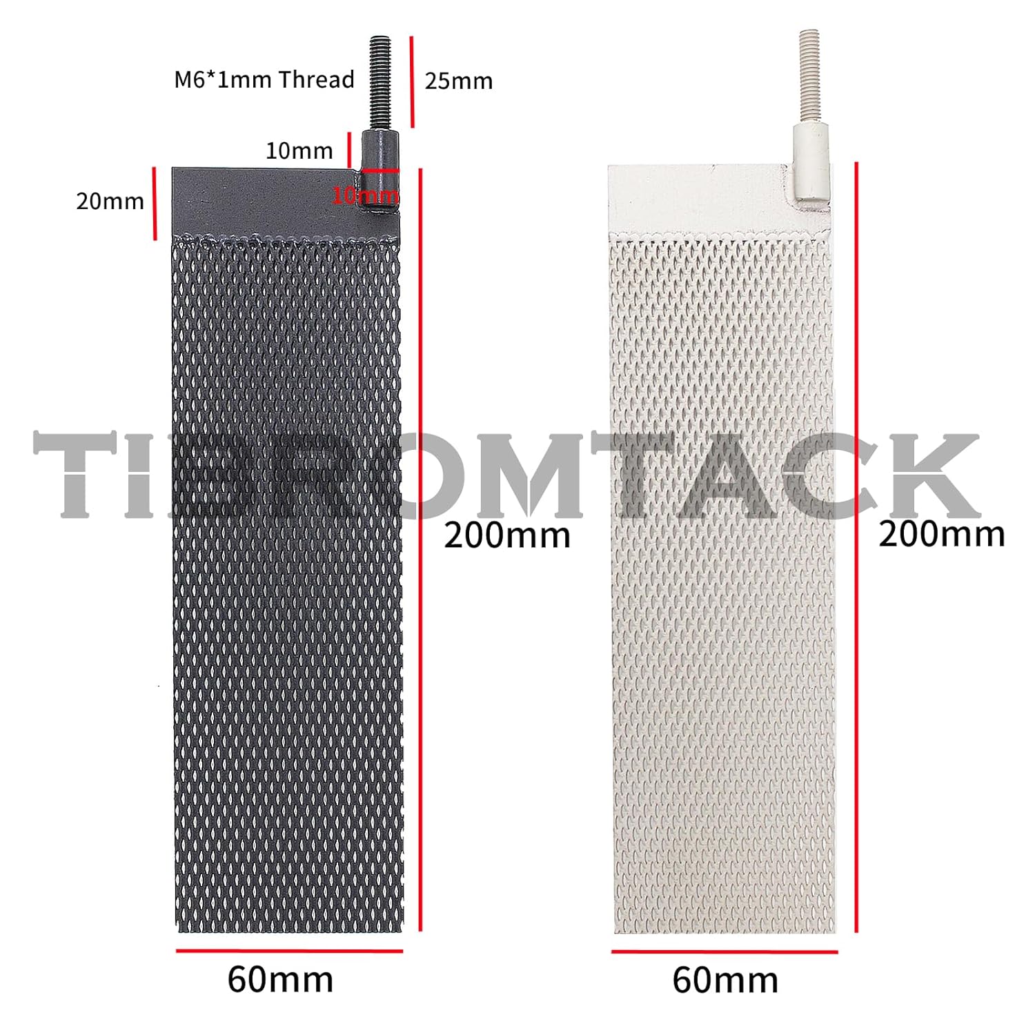 Electrodes of Titanium Electrochemical Application, 2PCS Titanium Anode Mesh with MMO Ruthenium-Iridium Coating and Cathode Electrolytic Mesh Without Coating for Swimming Pool Cleaning
