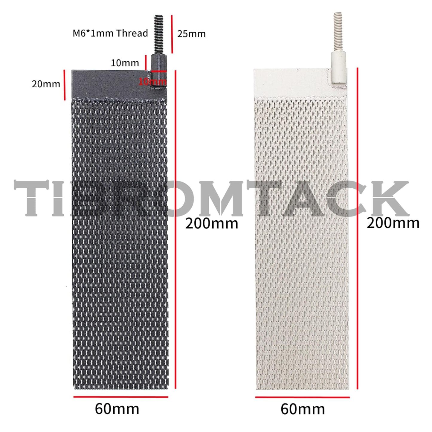 Electrodes of Titanium Electrochemical Application, 2PCS Titanium Anode Mesh with MMO Ruthenium-Iridium Coating and Cathode Electrolytic Mesh Without Coating for Swimming Pool Cleaning