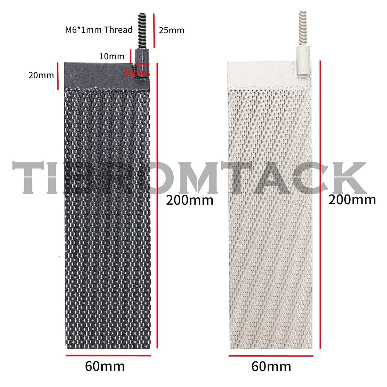 Electrodes of Titanium Electrochemical Application, 2PCS Titanium Anode Mesh with MMO Ruthenium-Iridium Coating and Cathode Electrolytic Mesh Without Coating for Swimming Pool Cleaning