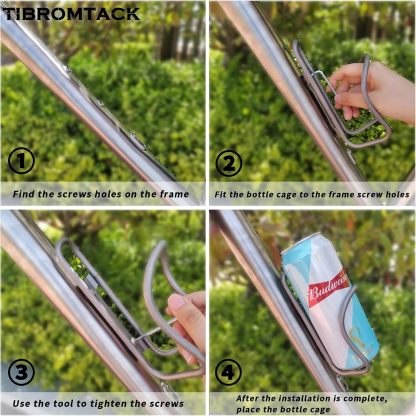 Bike Water Bottle Cage Titanium Bicycle Water Bottle Holder for Cycling Light and Strong, Suitable for BMX, Road, MTB Mountain Bike