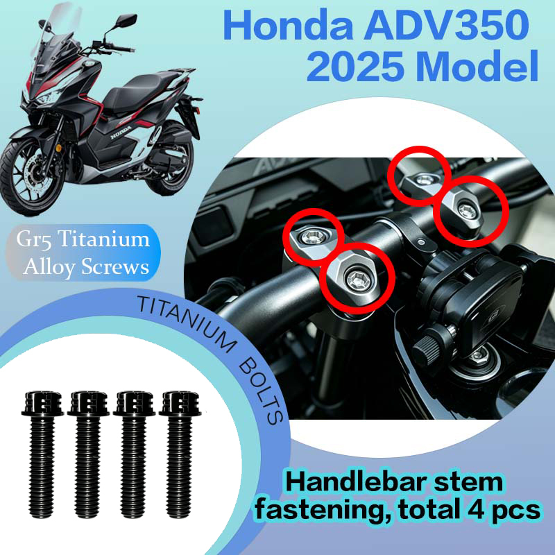 TIFOLD Full‑Vehicle Titanium Alloy Modification Screws for Honda ADV350 Motorcycle, 2025 Model