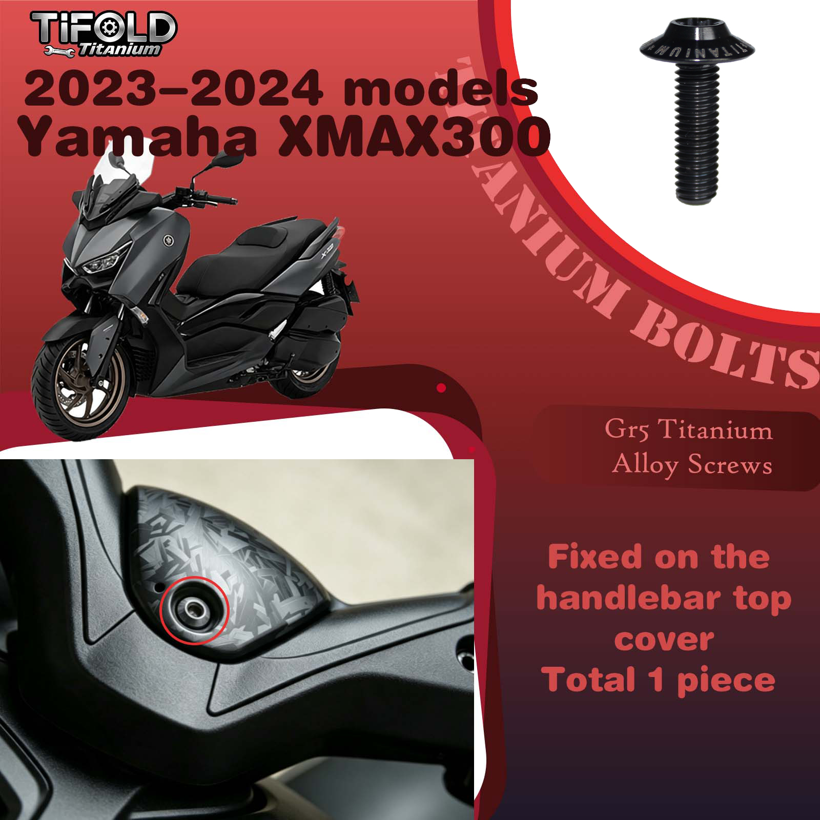 Titanium Alloy Screws for Modification, Fit for YAMAHA XMAX 300 23‑24 Mdels Motorcycle